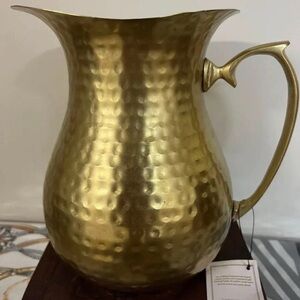 Gold Hammered Metal Pitcher